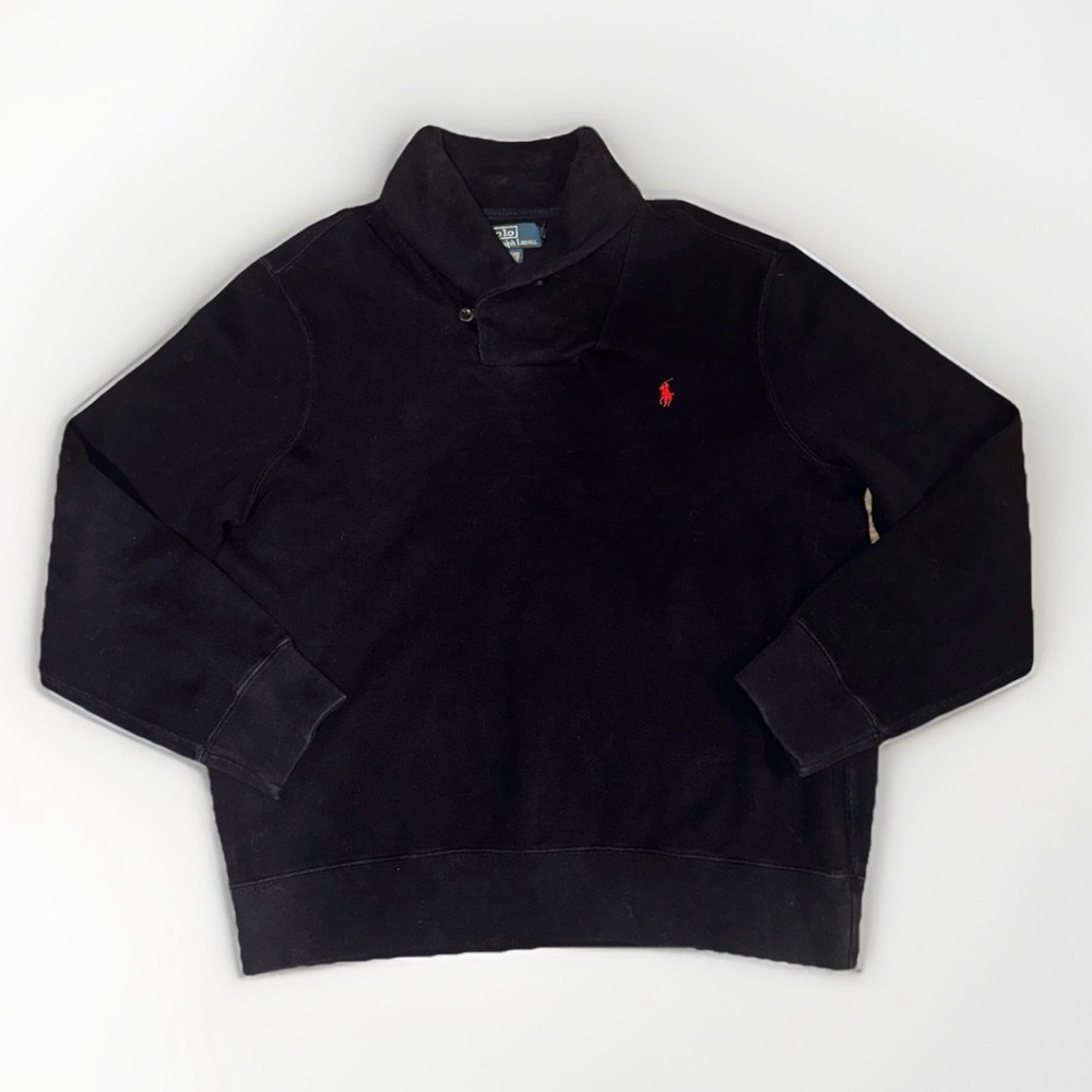 Polo Ralph Lauren Men’s X-Large Navy Blue Shawl Collar Pullover Sweater COTTON